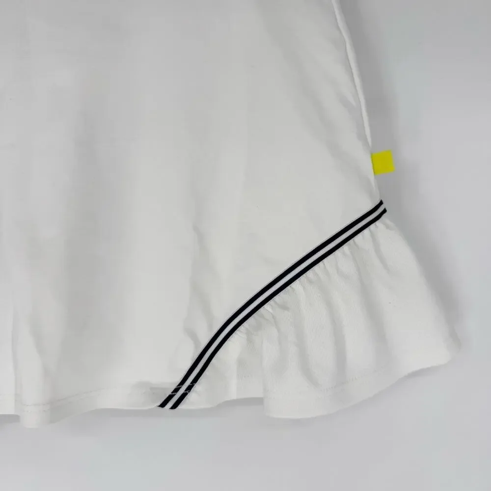 L’Oeuf Poché Baseline Tennis Skort White with Navy‎ Trim Size Small